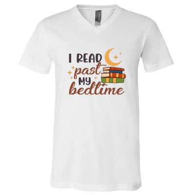 Reading Books I Read Past My Bedtime Gift Cute Reading V-Neck T-Shirt