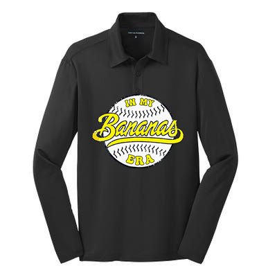 Retro Bananas In My Banana Era Silk Touch Performance Long Sleeve Polo