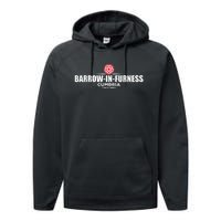 retro Barrow in Furness Cumbria England Performance Fleece Hoodie