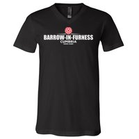 retro Barrow in Furness Cumbria England V-Neck T-Shirt