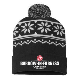 retro Barrow in Furness Cumbria England USA-Made Snowflake Beanie