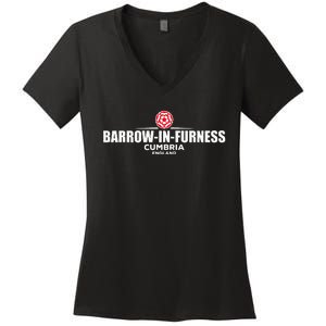 retro Barrow in Furness Cumbria England Women's V-Neck T-Shirt