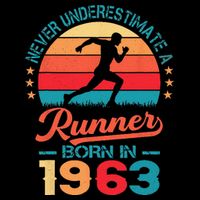 Runner Born In 1963 60th Birthday Running 60 Years Old Drawstring Bag