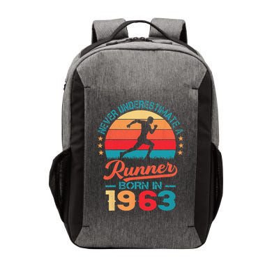 Runner Born In 1963 60th Birthday Running 60 Years Old Vector Backpack