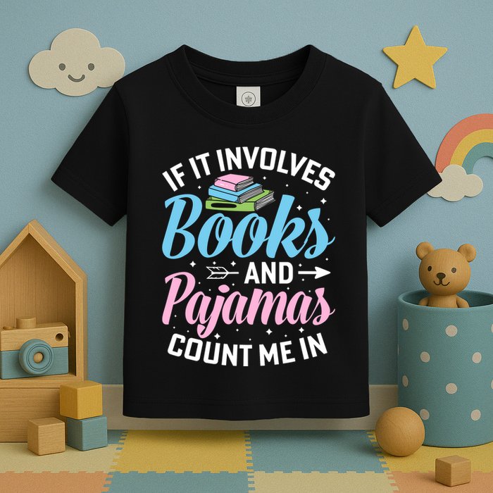 Reading Bedtime If It Involves Books And Pajamas Count Me In Toddler T-Shirt