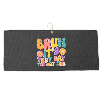 Retro Bruh Its Test Day You Got This Large Microfiber Waffle Golf Towel