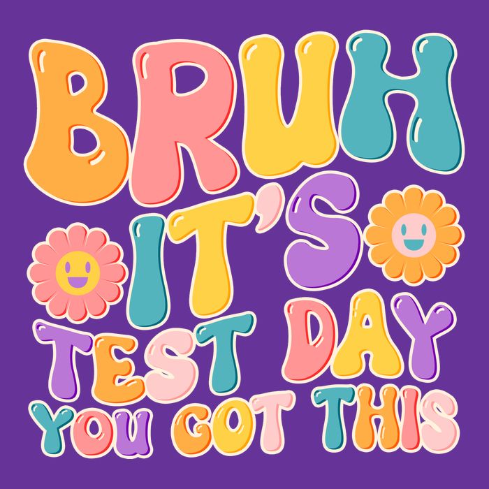 Retro Bruh Its Test Day You Got This Button
