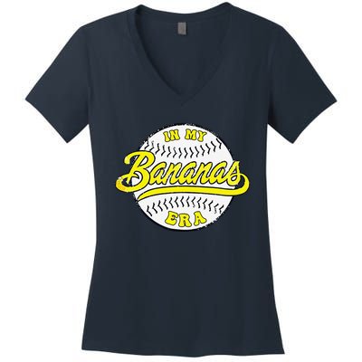 Retro Bananas In My Banana Era Women's V-Neck T-Shirt