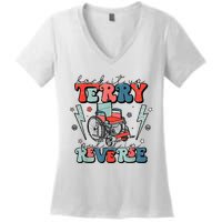 Retro Back It Up Terry Put It In Reverse Funny 4th Of July Women's V-Neck T-Shirt