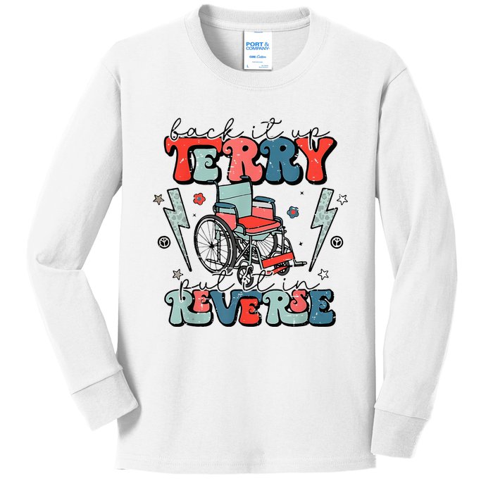 Retro Back It Up Terry Put It In Reverse Funny 4th Of July Kids Long Sleeve Shirt