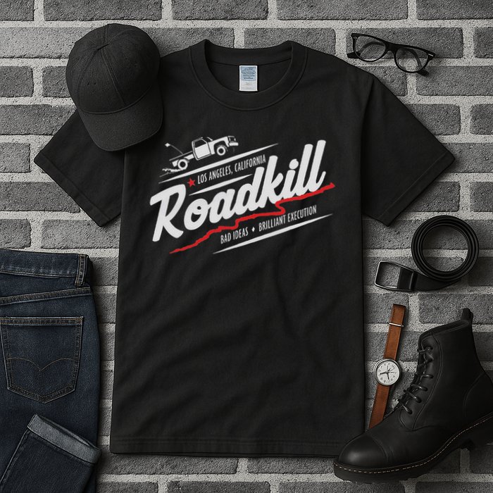 Roadkill Bad Ideas, Brilliant Execution Adult Tall T-Shirt