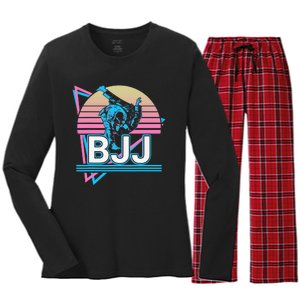 Retro Brazilian Jiu Jitsu Funny BJJ Gifts Women's Long Sleeve Flannel Pajama Set 