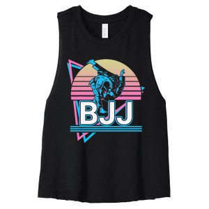 Retro Brazilian Jiu Jitsu Funny BJJ Gifts Women's Racerback Cropped Tank