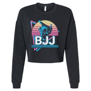 Retro Brazilian Jiu Jitsu Funny BJJ Gifts Cropped Pullover Crew