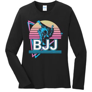 Retro Brazilian Jiu Jitsu Funny BJJ Gifts Ladies Long Sleeve Shirt