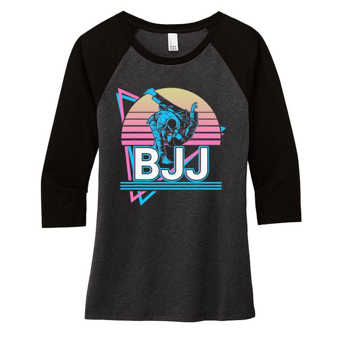 Retro Brazilian Jiu Jitsu Funny BJJ Gifts Women's Tri-Blend 3/4-Sleeve Raglan Shirt