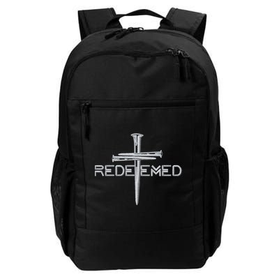 Redeemed By Jesus Christ 3 Nails Cross Christian Faith Embroidered Embroidered Backpack