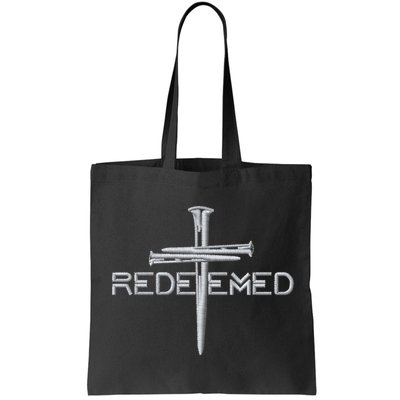 Redeemed By Jesus Christ 3 Nails Cross Christian Faith Embroidered Embroidered Bag