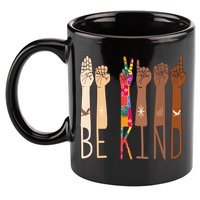 Retro Be Kind Hand Sign Language Asl Puzzle Autism Awareness Great Gift 11oz C Handle Ceramic Mug
