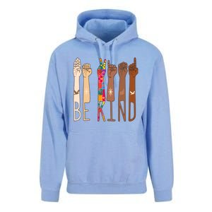 Retro Be Kind Hand Sign Language Asl Puzzle Autism Awareness Great Gift Unisex Surf Hoodie