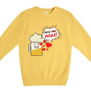 Retro Beer Kawaii Funny Valentines Day Miss Beer Lover Gift Premium Crewneck Sweatshirt