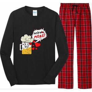 Retro Beer Kawaii Funny Valentines Day Miss Beer Lover Gift Long Sleeve Pajama Set