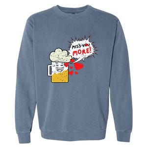 Retro Beer Kawaii Funny Valentines Day Miss Beer Lover Gift Garment-Dyed Sweatshirt