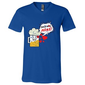 Retro Beer Kawaii Funny Valentines Day Miss Beer Lover Gift V-Neck T-Shirt