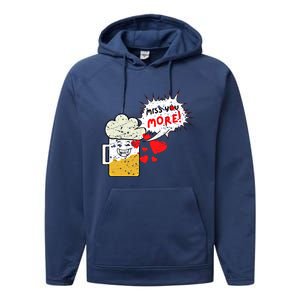 Retro Beer Kawaii Funny Valentines Day Miss Beer Lover Gift Performance Fleece Hoodie