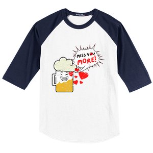 Retro Beer Kawaii Funny Valentines Day Miss Beer Lover Gift Baseball Sleeve Shirt