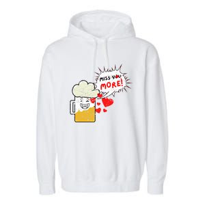 Retro Beer Kawaii Funny Valentines Day Miss Beer Lover Gift Garment-Dyed Fleece Hoodie