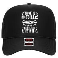 Rather Be Kayaking Cool Humorous Kayak Enthusiasts Love Gift High Crown Mesh Back Trucker Hat