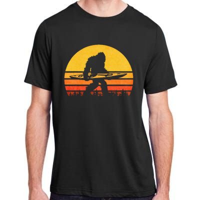 Retro Bigfoot Kayak Vintage Sasquatch Kayaking Adult ChromaSoft Performance T-Shirt