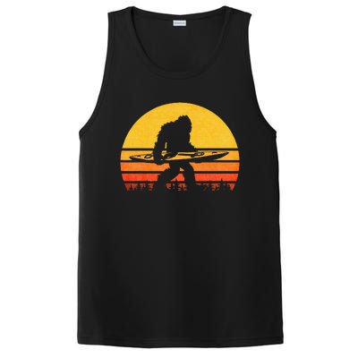 Retro Bigfoot Kayak Vintage Sasquatch Kayaking PosiCharge Competitor Tank