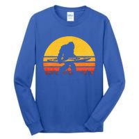 Retro Bigfoot Kayak Vintage Sasquatch Kayaking Tall Long Sleeve T-Shirt