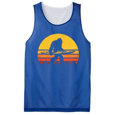 Retro Bigfoot Kayak Vintage Sasquatch Kayaking Mesh Reversible Basketball Jersey Tank