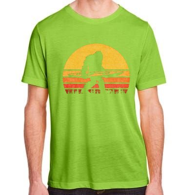 Retro Bigfoot Kayak Gift Vintage Sasquatch Kayaking Gift Adult ChromaSoft Performance T-Shirt