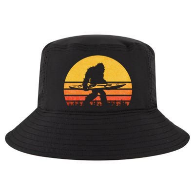 Retro Bigfoot Kayak Gift Vintage Sasquatch Kayaking Gift Cool Comfort Performance Bucket Hat