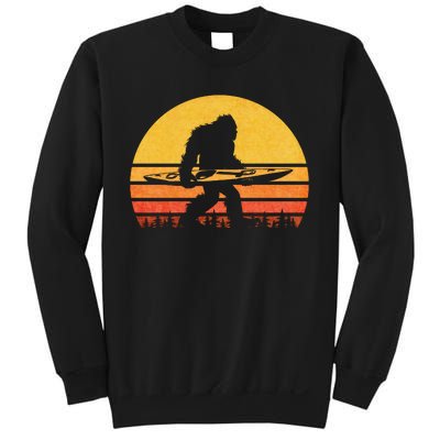 Retro Bigfoot Kayak Gift Vintage Sasquatch Kayaking Gift Sweatshirt