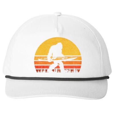 Retro Bigfoot Kayak Gift Vintage Sasquatch Kayaking Gift Snapback Five-Panel Rope Hat