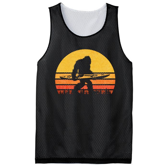 Retro Bigfoot Kayak Gift Vintage Sasquatch Kayaking Gift Mesh Reversible Basketball Jersey Tank