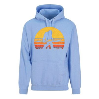 Retro Bigfoot Kayak Gift Vintage Sasquatch Kayaking Gift Unisex Surf Hoodie