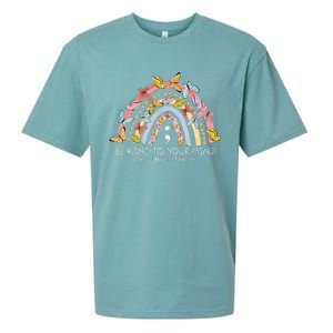 Rainbow Be Kind To Your Mind Mental Health Matters Sueded Cloud Jersey T-Shirt