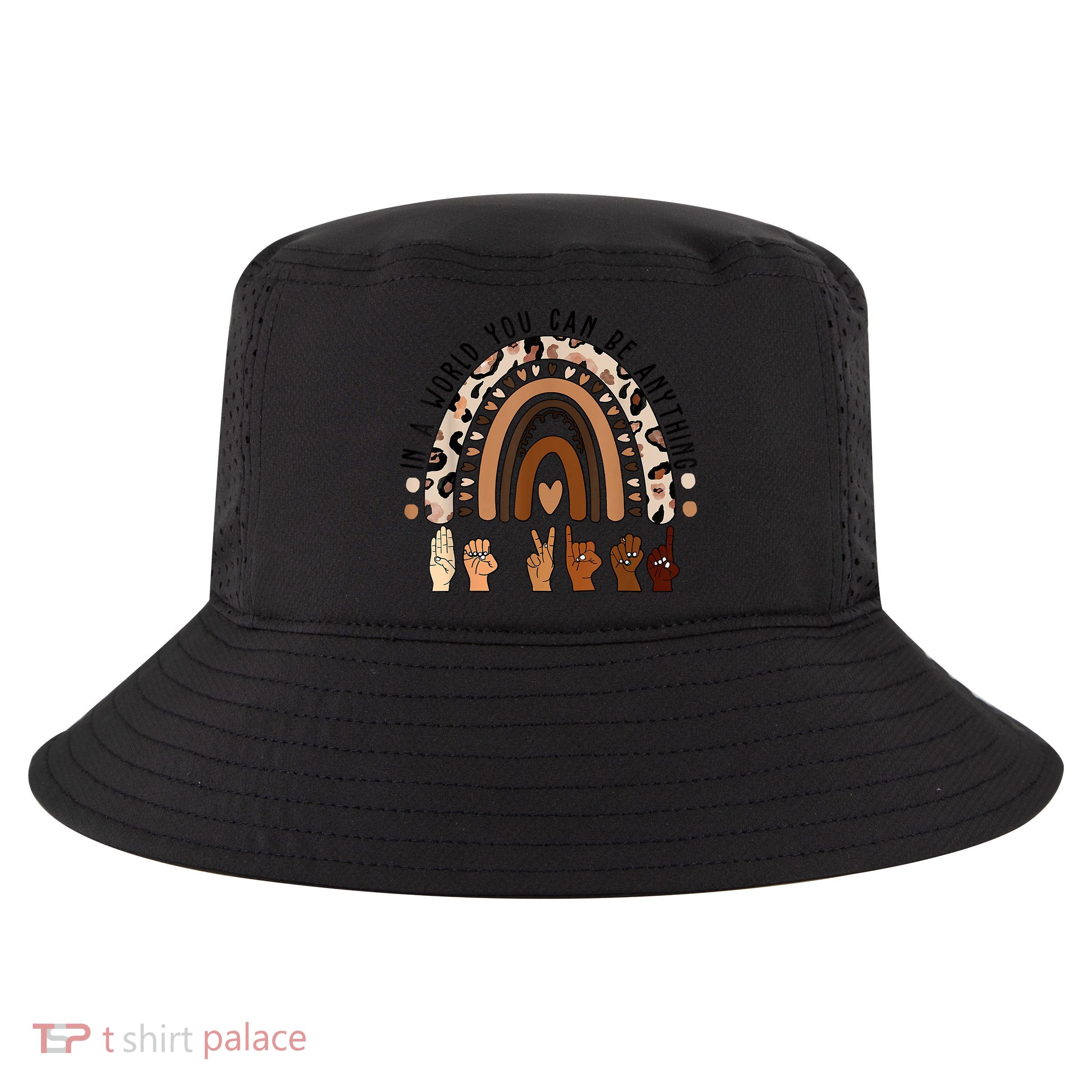 Rainbow Be Kind Sign Language We Wear Orange For Unity Day Cool Comfort Performance Bucket Hat