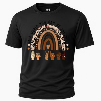 Rainbow Be Kind Sign Language We Wear Orange For Unity Day Cooling Performance Crew T-Shirt