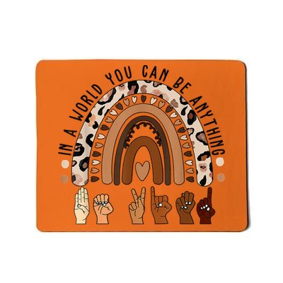 Rainbow Be Kind Sign Language We Wear Orange For Unity Day Mousepad