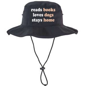 Reads Books Loves Dogs Stays Home Funny Lover Quote Gift Meaningful Gift Legacy Cool Fit Booney Bucket Hat