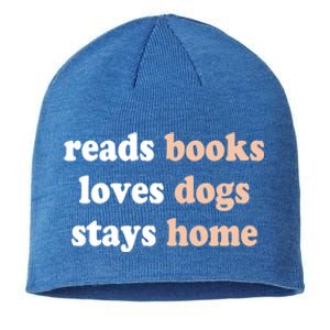 Reads Books Loves Dogs Stays Home Funny Lover Quote Gift Meaningful Gift Sustainable Beanie