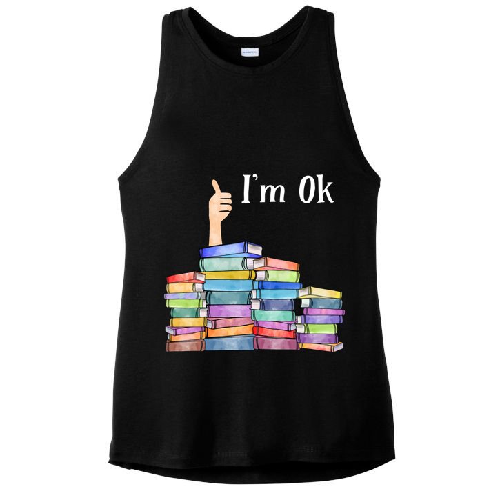 Reading Book Lovers I'm Ok National Book Lovers Day Gift Ladies PosiCharge Tri-Blend Wicking Tank
