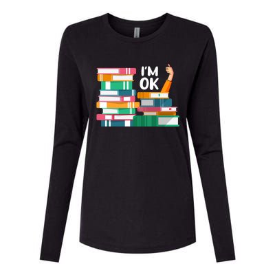 Reading Book Lovers I'm Ok National Book Lovers Day Cute Gift Womens Cotton Relaxed Long Sleeve T-Shirt